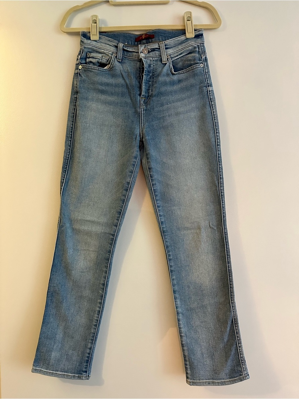 7 For All Mankind Light Blue Straight-Leg Jeans